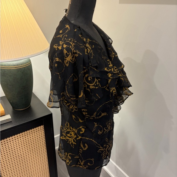 NWT Lauren Ralph Lauren Y2K Luxury 90’s Floral Mesh Wrap Blouse Size 8 Festival - Picture 7 of 17